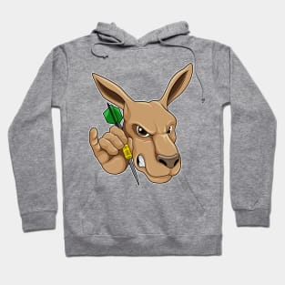 Kangaroo as Dart player with Dart Hoodie